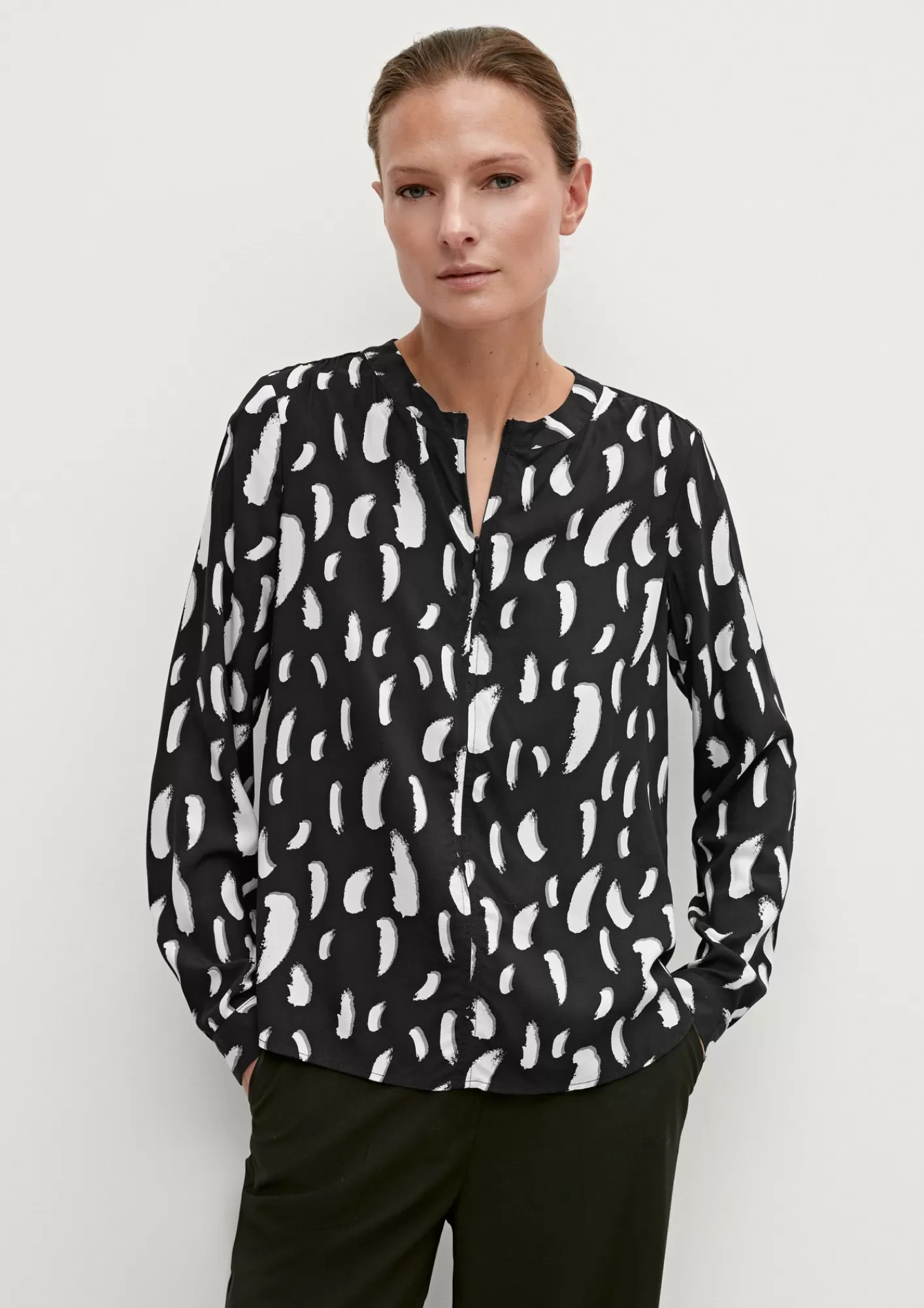 Flash Sale Comma Viskose-Bluse Mit Durchgehendem Reisverschluss