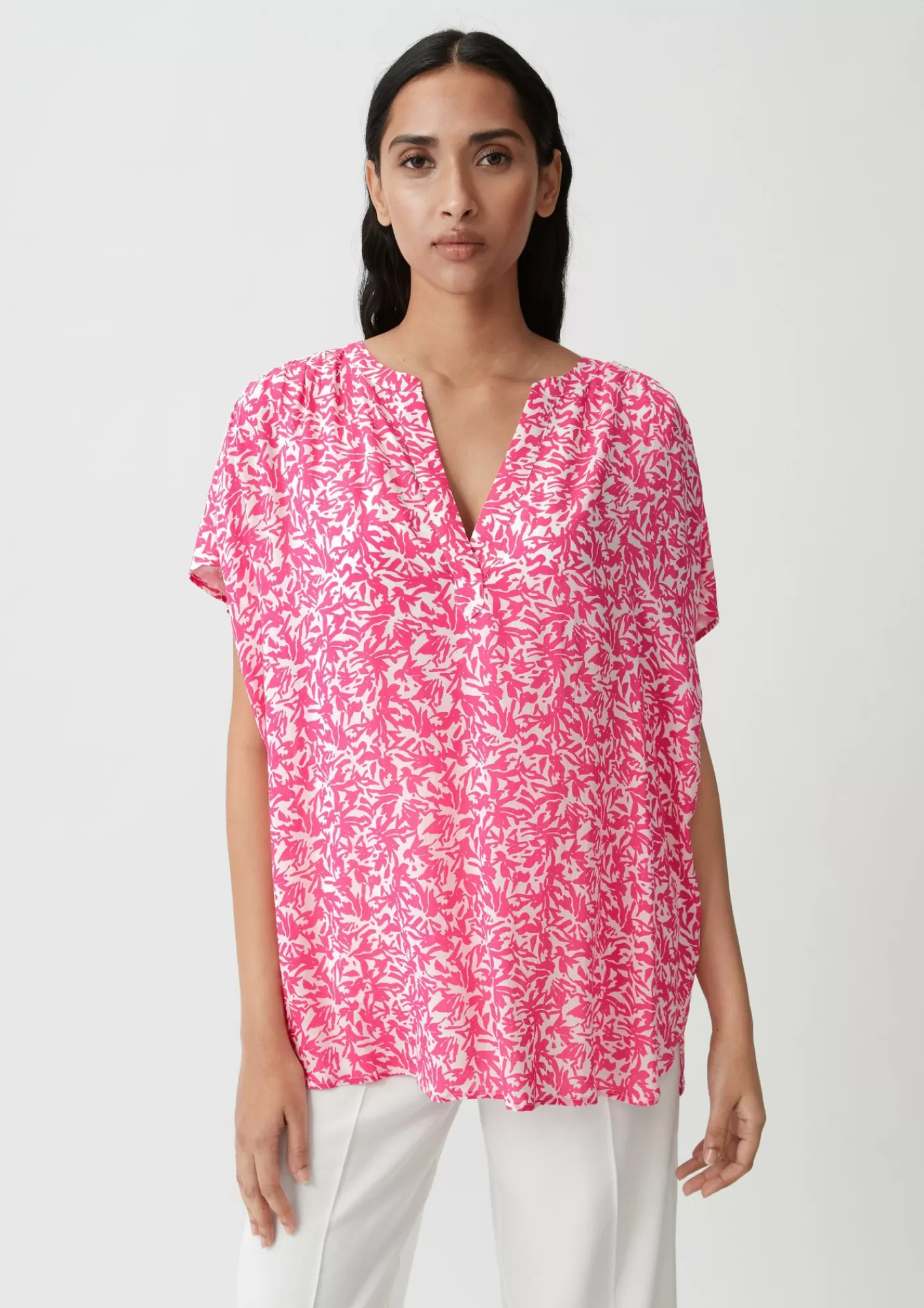 Store Comma Viskosebluse Mit Raffung