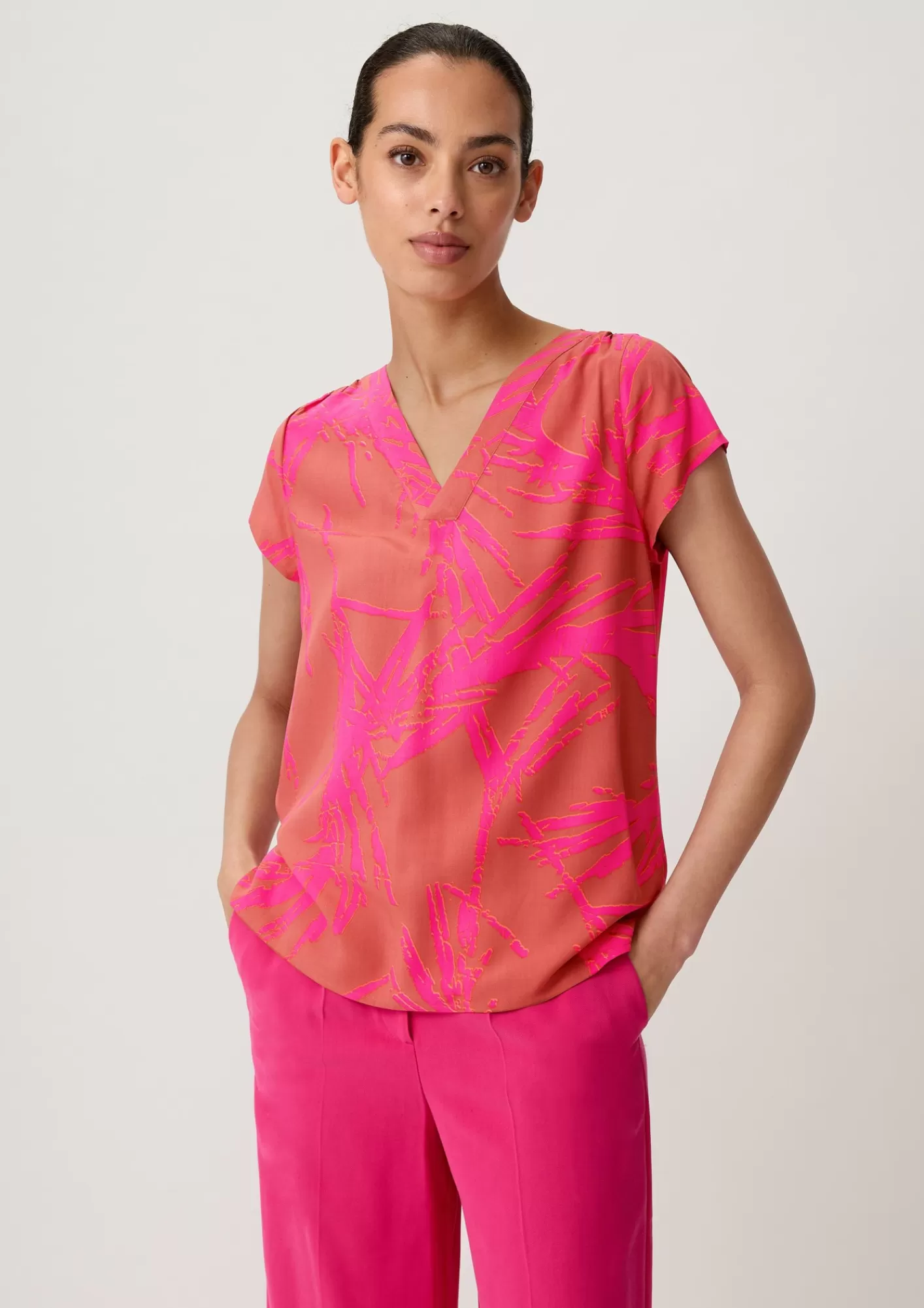 Cheap Comma Viskosebluse Mit Raffung
