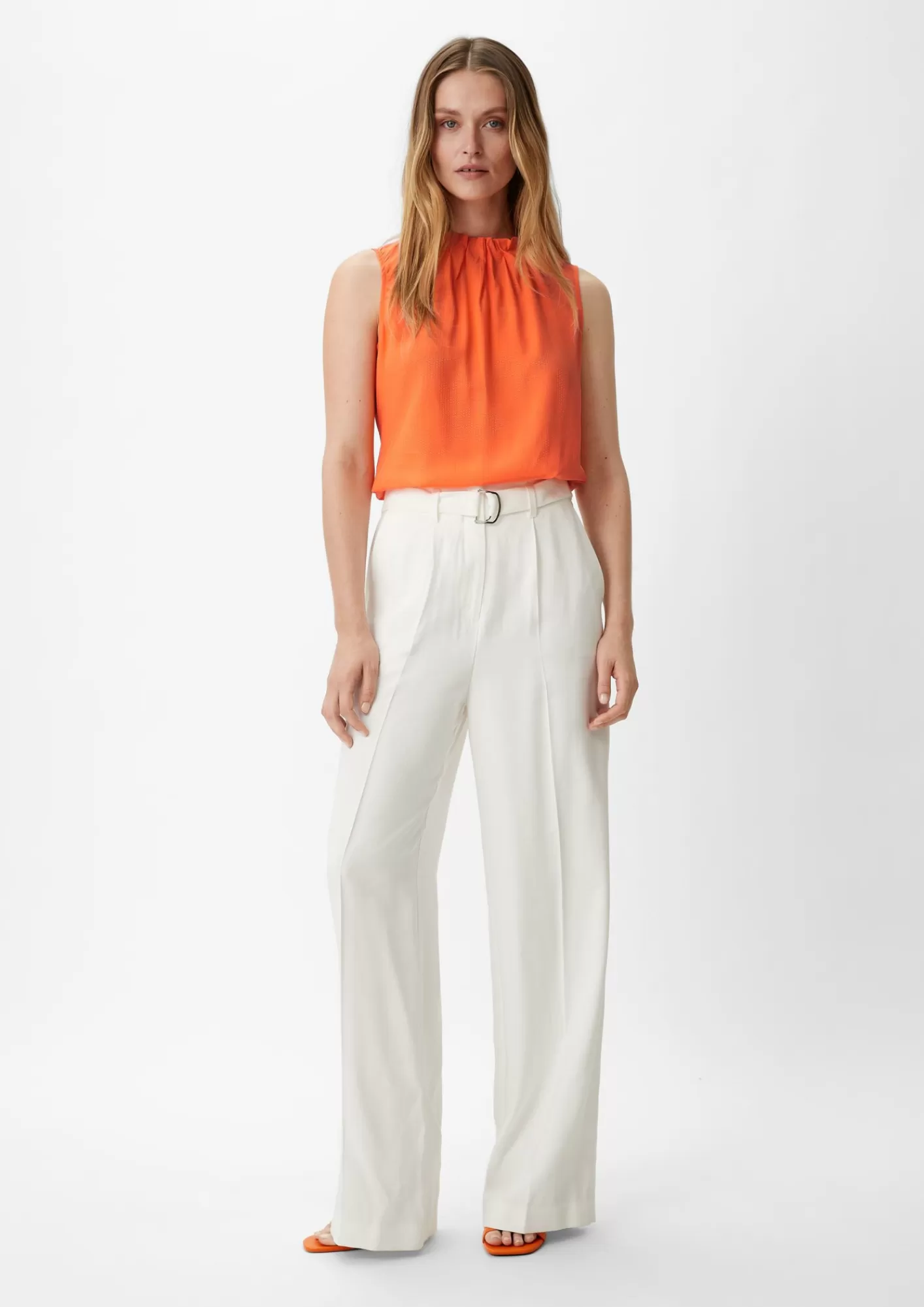 Online Comma Viskosebluse Mit Raffung