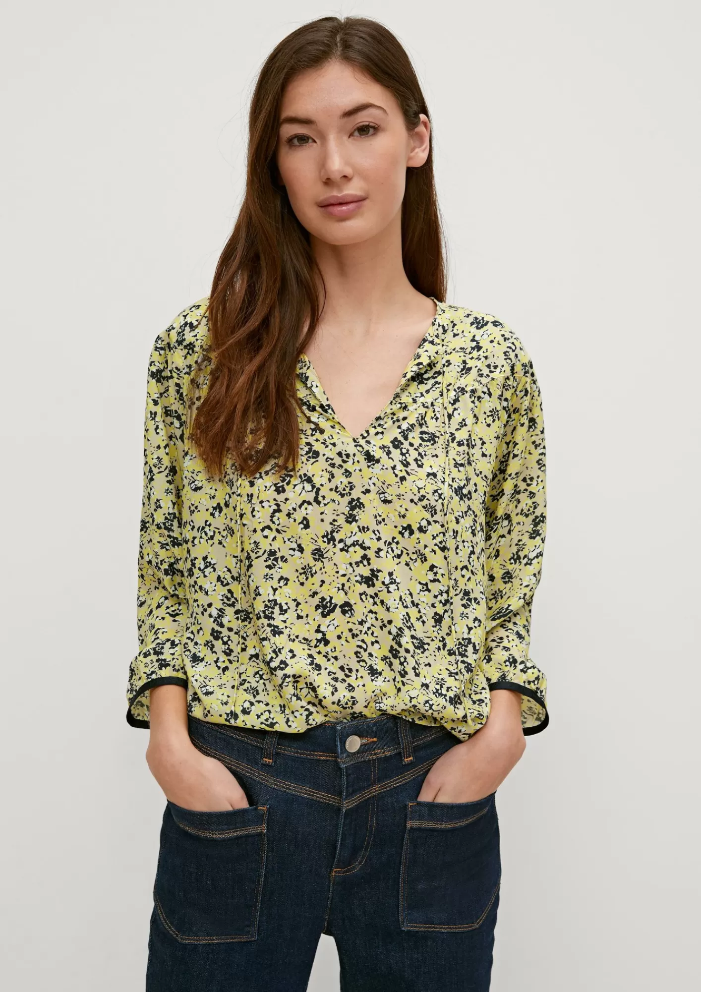Sale Comma Viskosebluse Mit Tunika-Ausschnitt