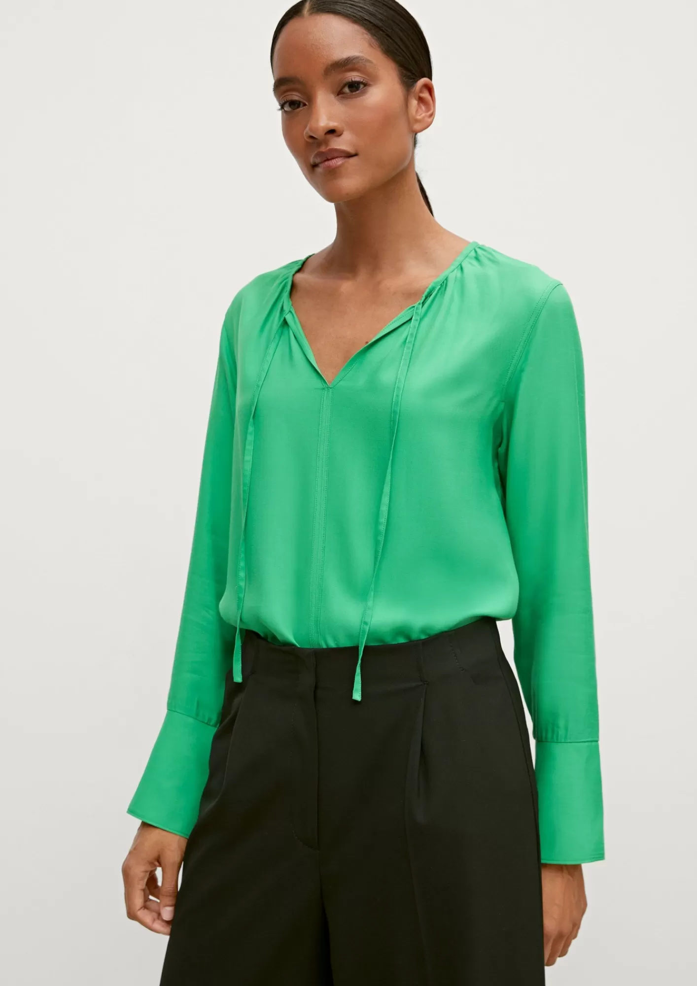 Cheap Comma Viskosebluse Mit Tunika-Ausschnitt