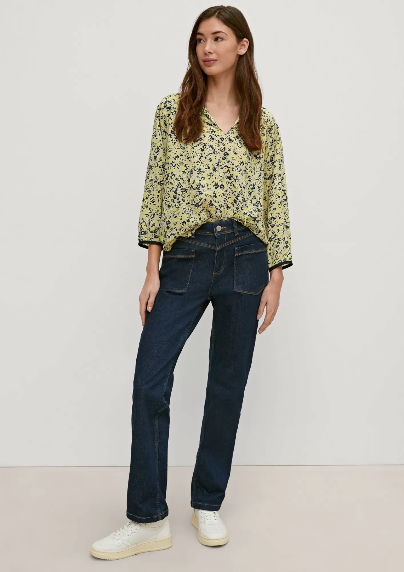 Sale Comma Viskosebluse Mit Tunika-Ausschnitt