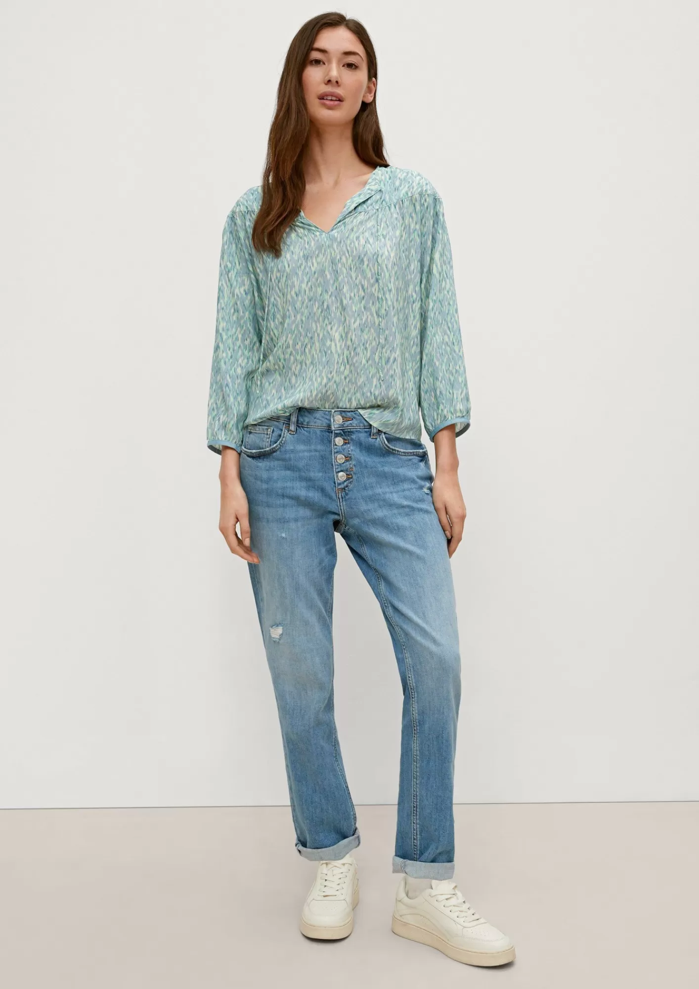 Cheap Comma Viskosebluse Mit Tunika-Ausschnitt