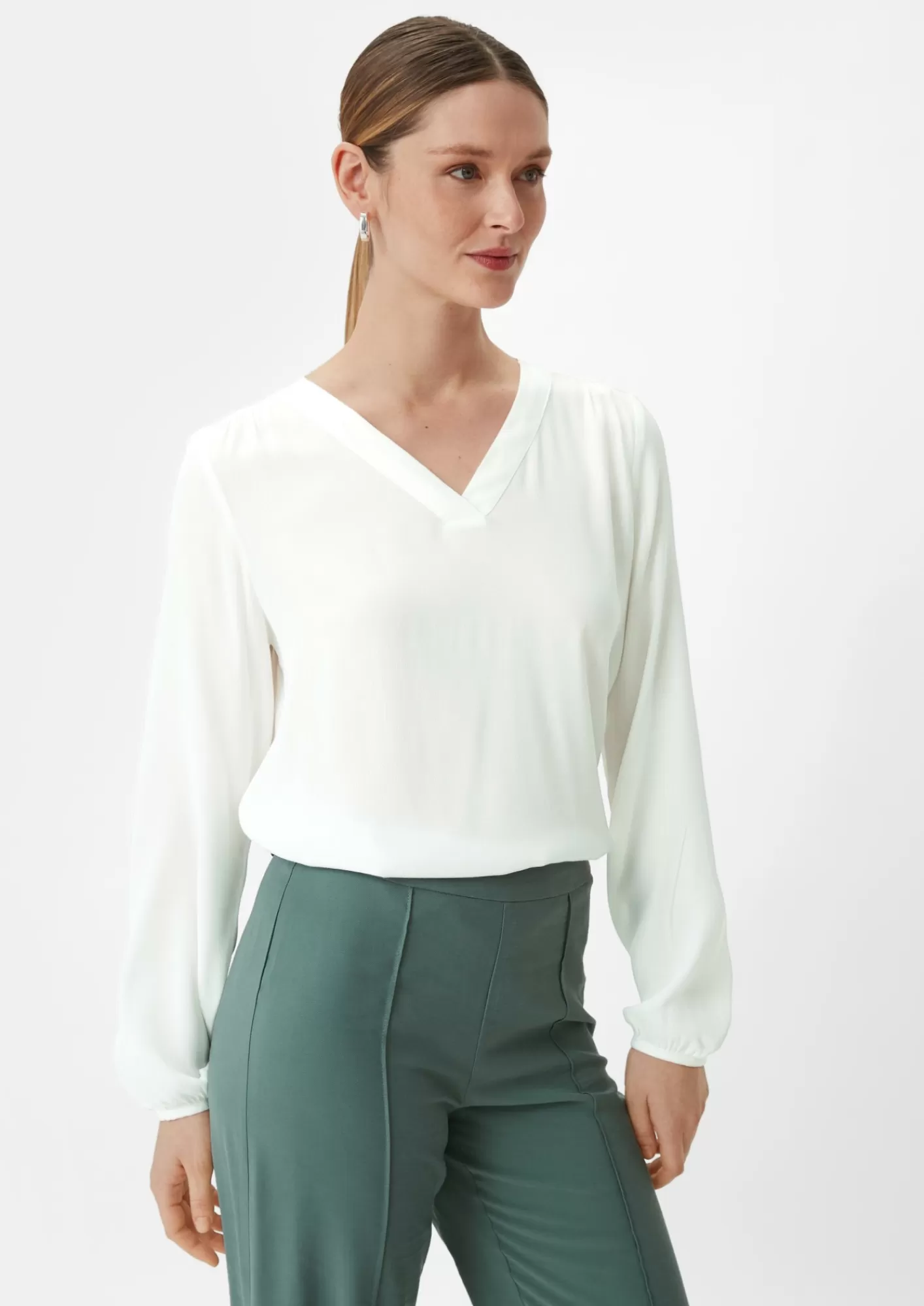 Shop Comma Viskosebluse Mit V-Ausschnitt