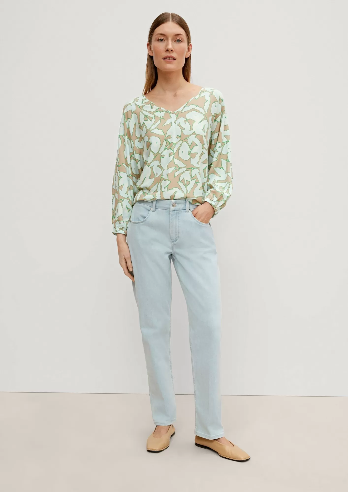 Shop Comma Viskosebluse Mit V-Ausschnitt