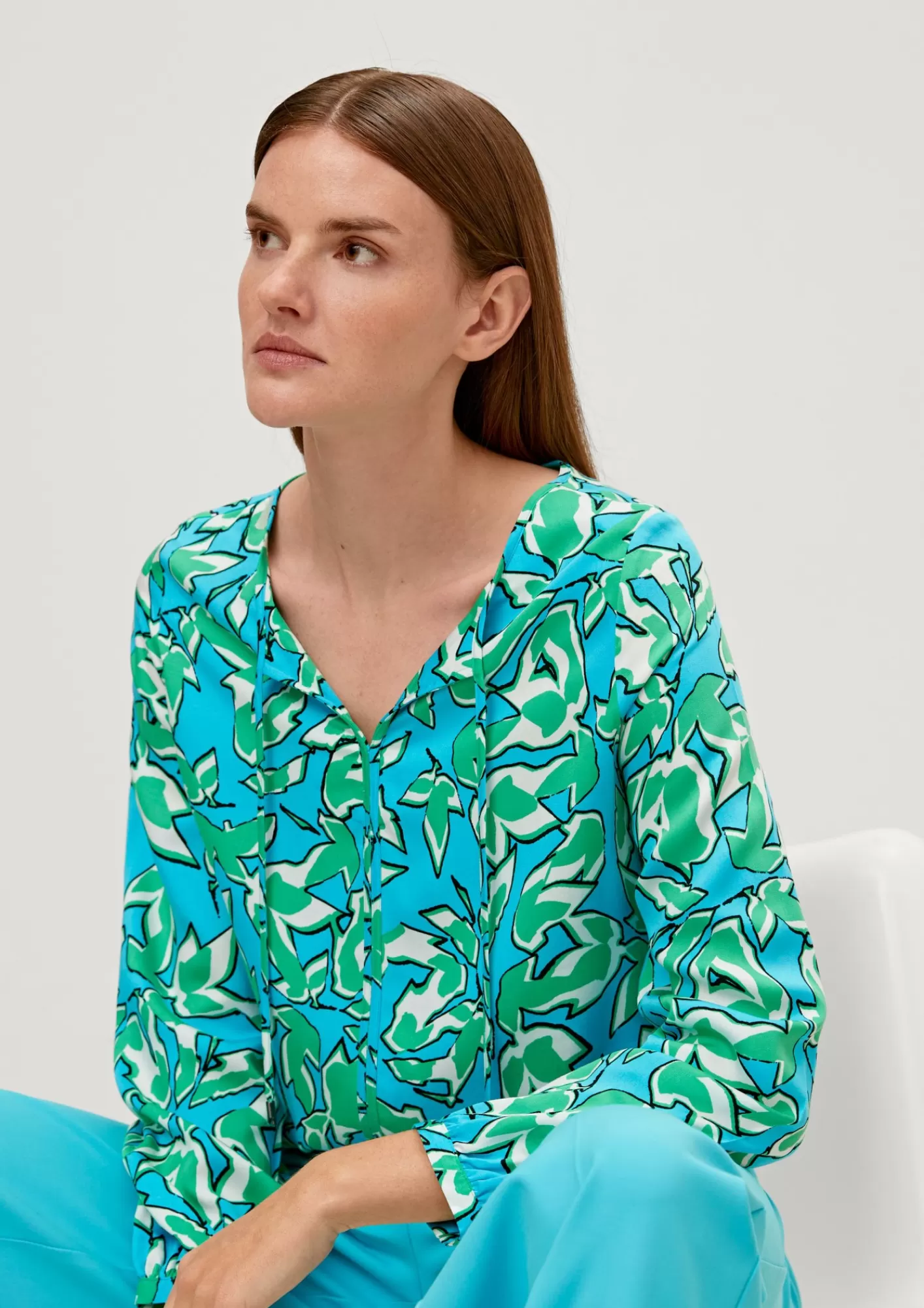 Hot Comma Viskosebluse Mit Ziernaht