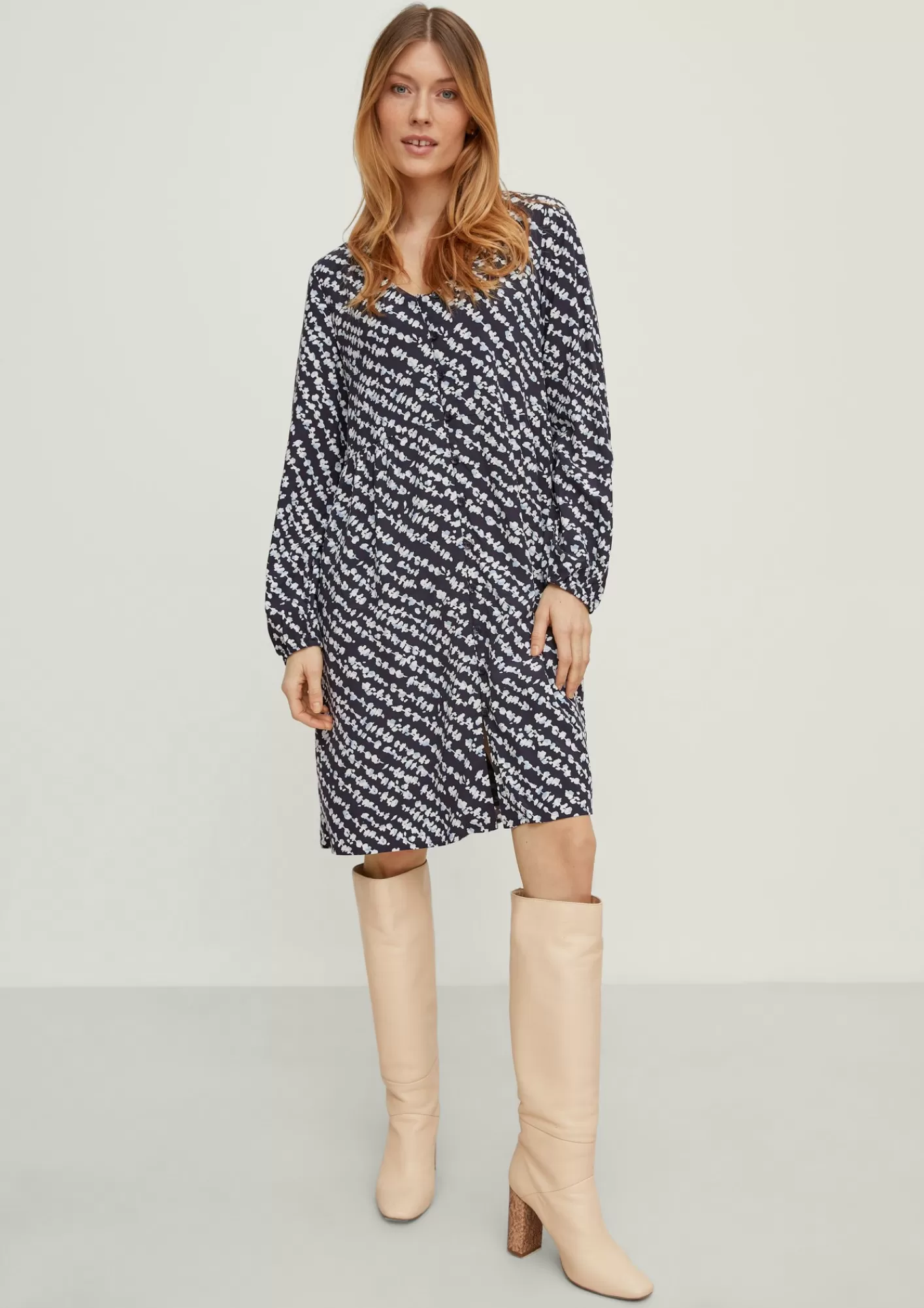 Clearance Comma Viskosekleid Mit Allover-Muster