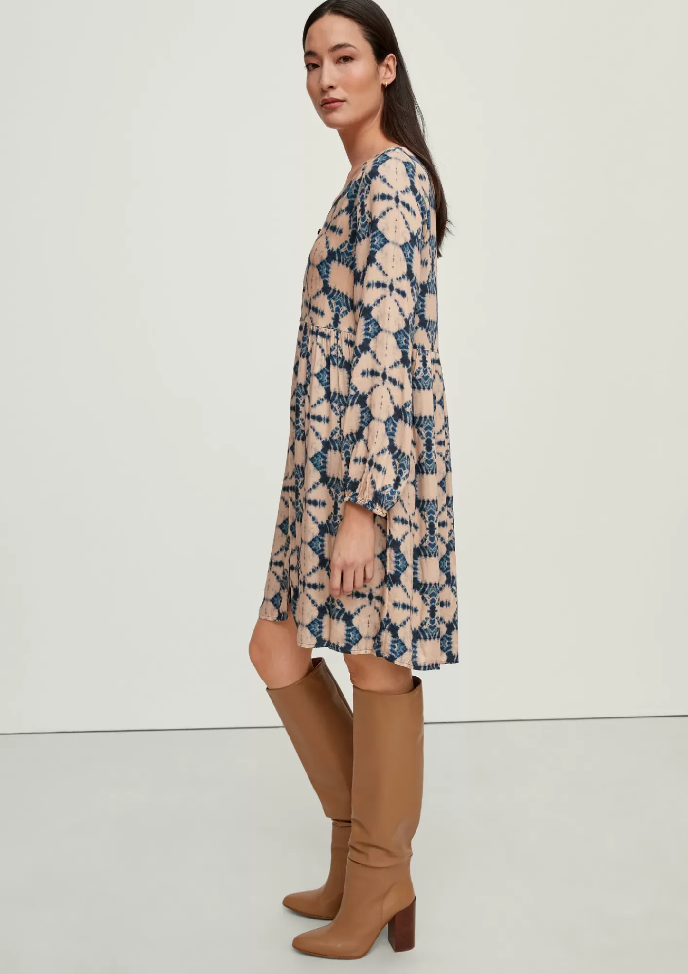 Cheap Comma Viskosekleid Mit Allover-Muster