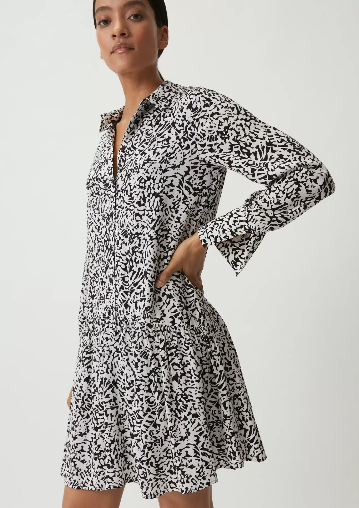 Cheap Comma Viskosekleid Mit Allover-Print