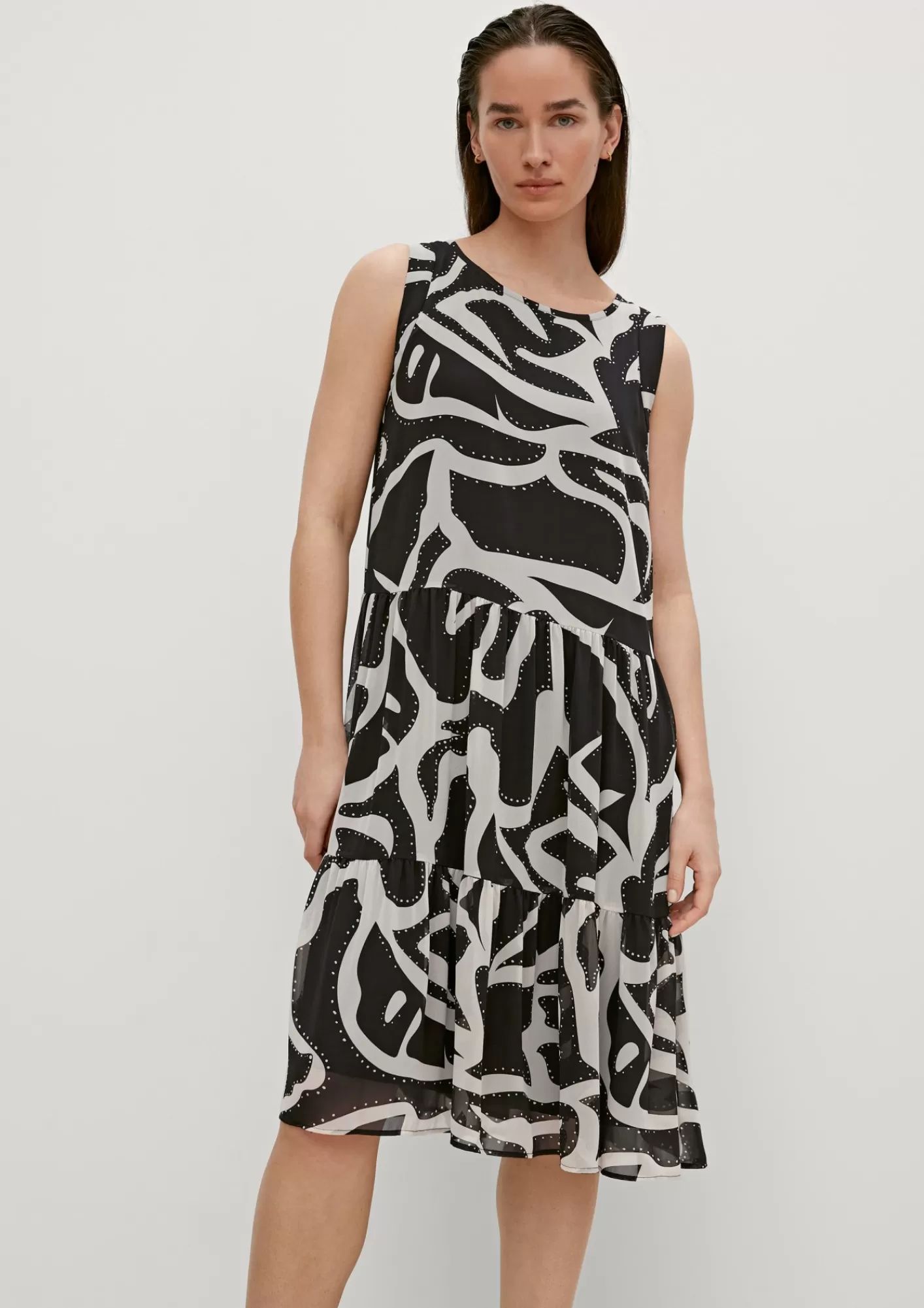 Hot Comma Volantkleid Aus Chiffon