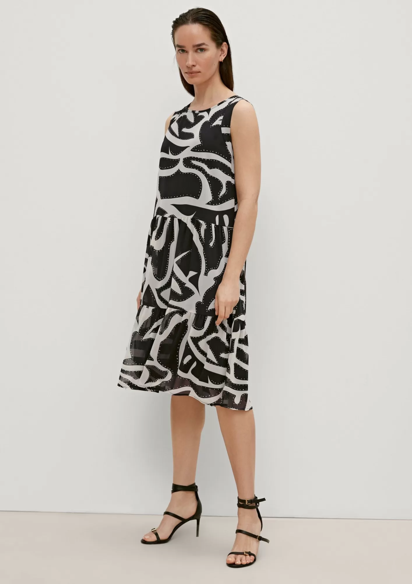 Hot Comma Volantkleid Aus Chiffon