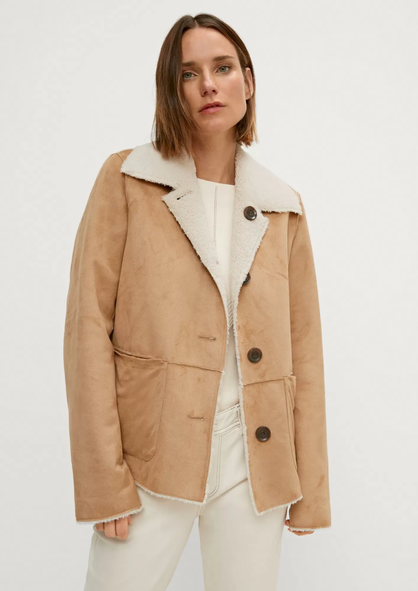 Outlet Comma Wendejacke Aus Lederimitat