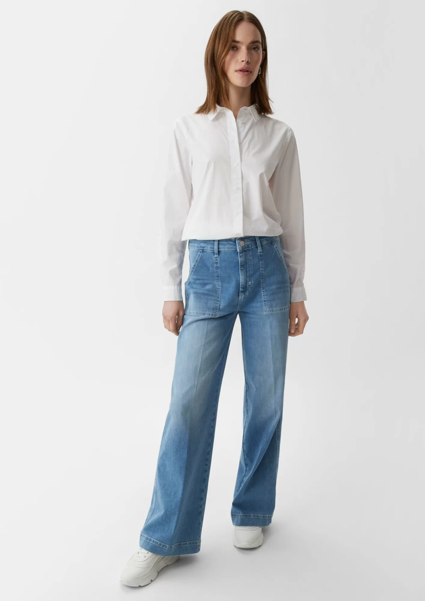 Store Comma Wide Leg-Jeans Mit Hohem Bund