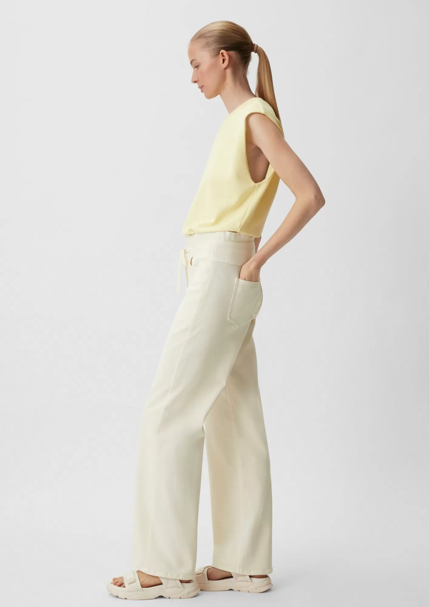 Cheap Comma Wide Leg-Jeans Mit Tunnelzug