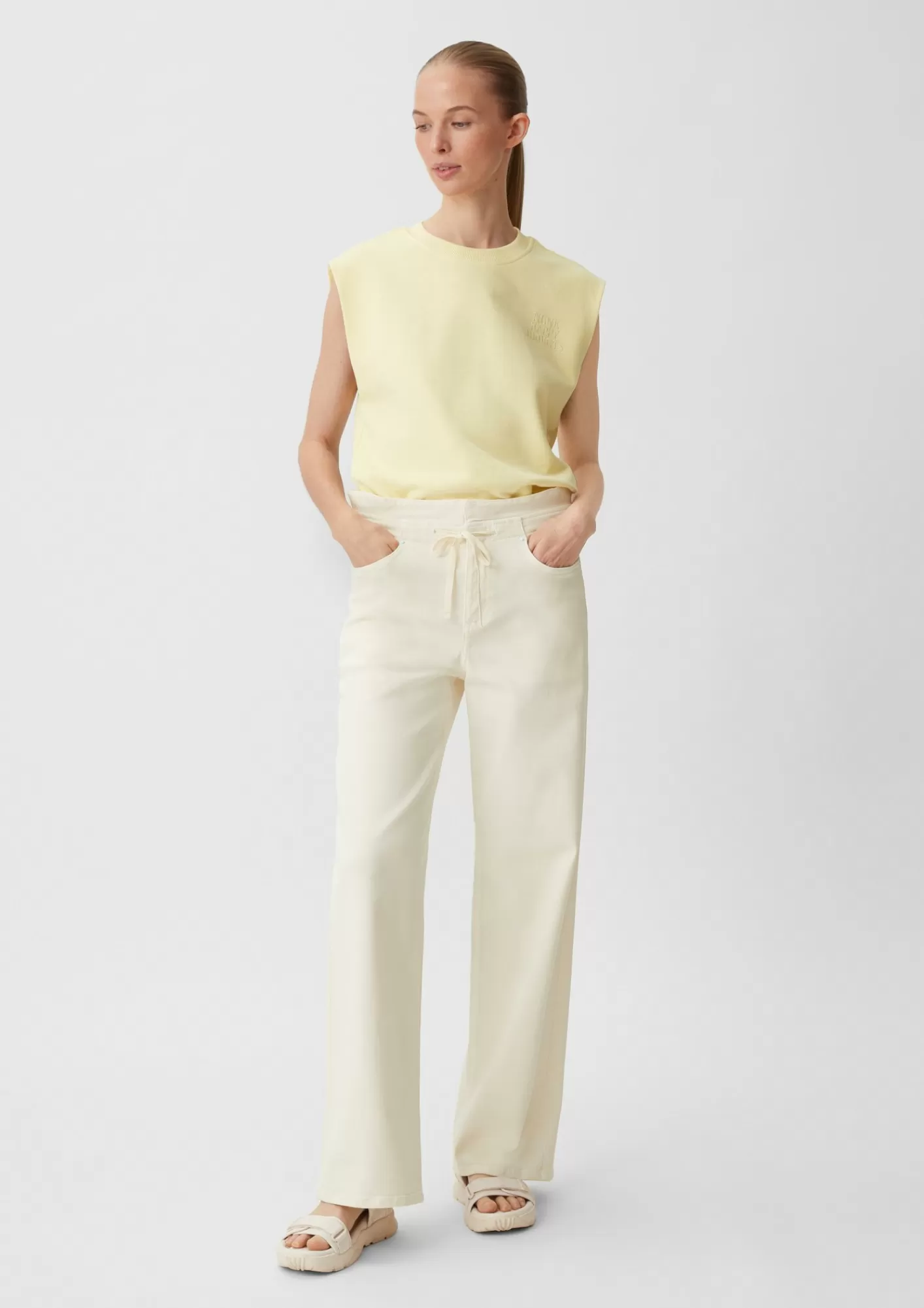 Cheap Comma Wide Leg-Jeans Mit Tunnelzug