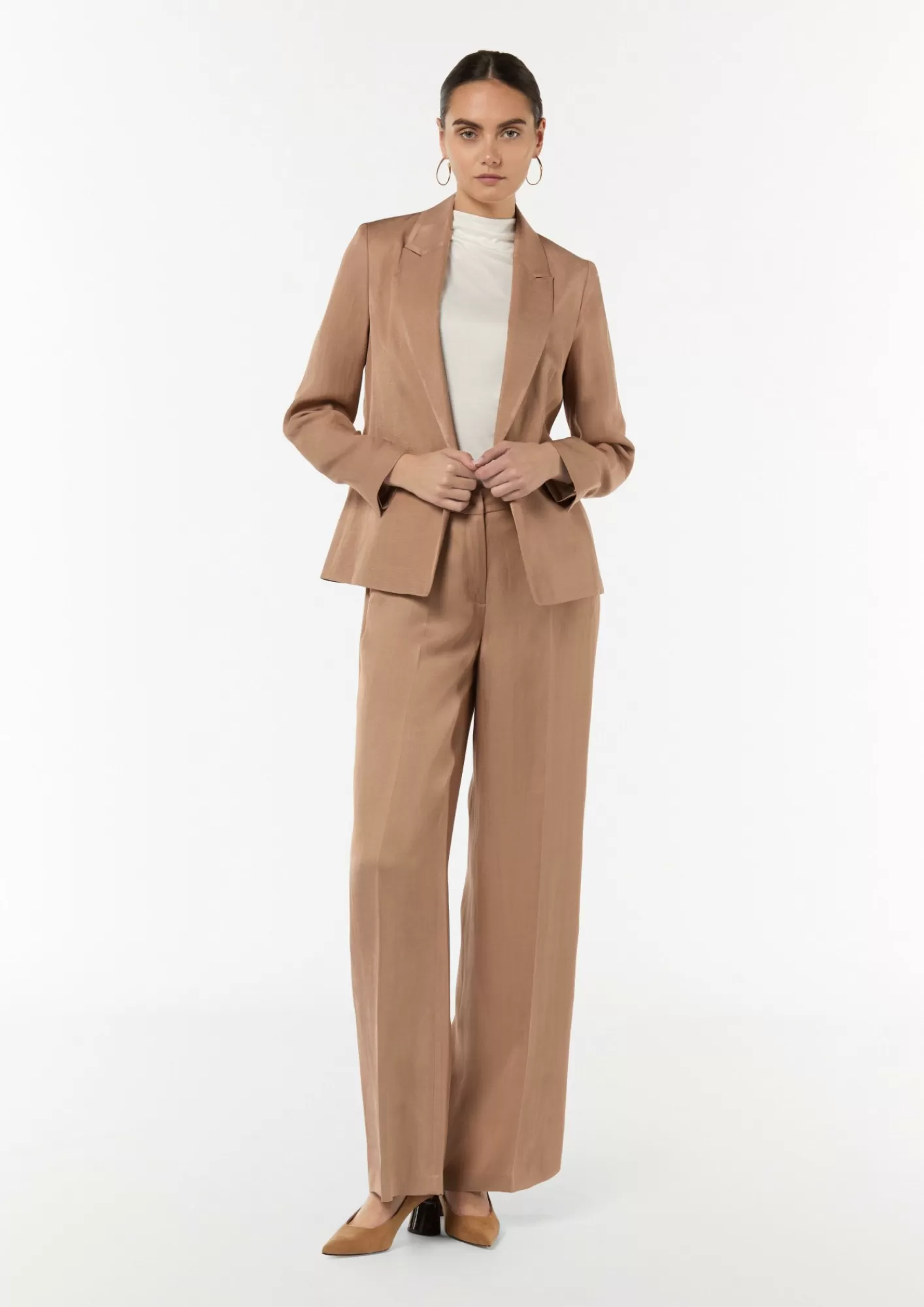 Store Comma Wide-Leg-Hose Aus Leinenmix